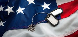 American Flag with Dog Tags